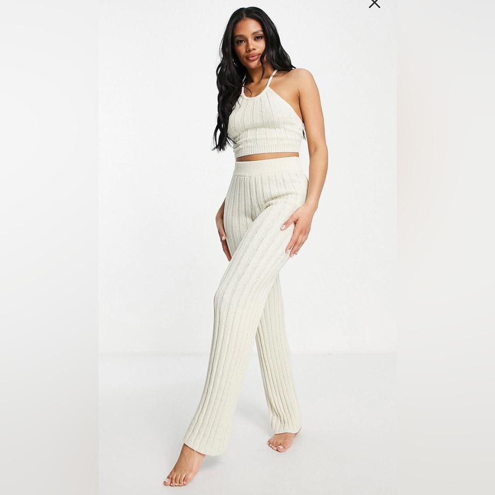 ASOS DESIGN Crop Top and Pants Boucle Set